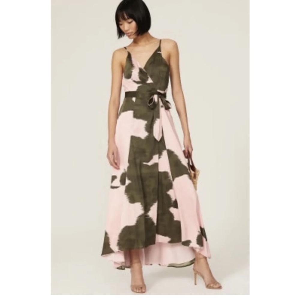 Hutch “Leah” Wrap Dress in Green/Pink